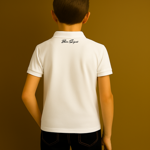 Polo Enfant Blanc "Bien Soigné" – Édition Limitée Bien Soigné