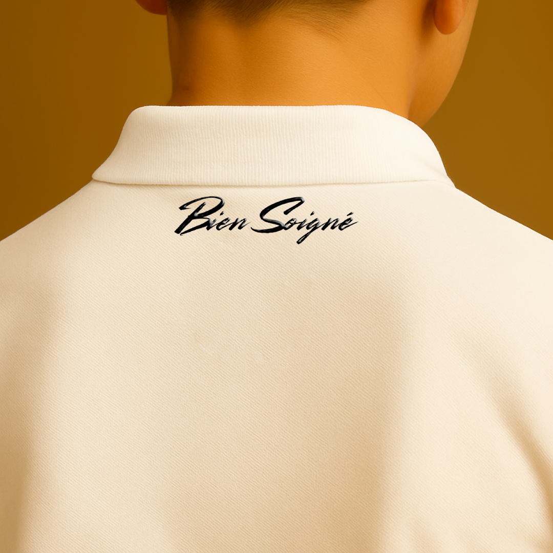 Polo Enfant Blanc "Bien Soigné" – Édition Limitée Bien Soigné
