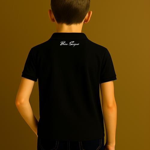 Polo Enfant Noir "Bien Soigné" – Édition Limitée Bien Soigné