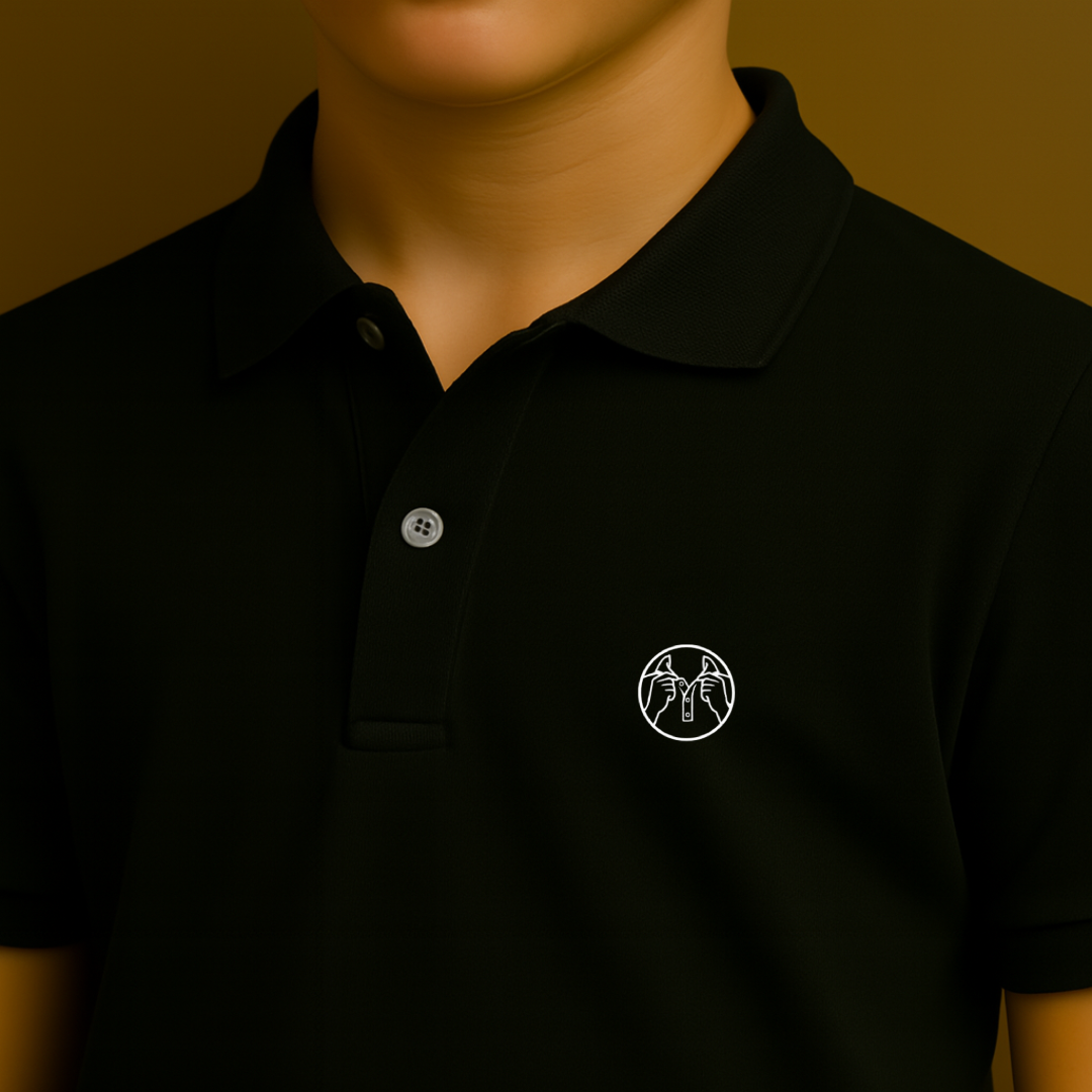 Polo Enfant Noir "Bien Soigné" – Édition Limitée Bien Soigné